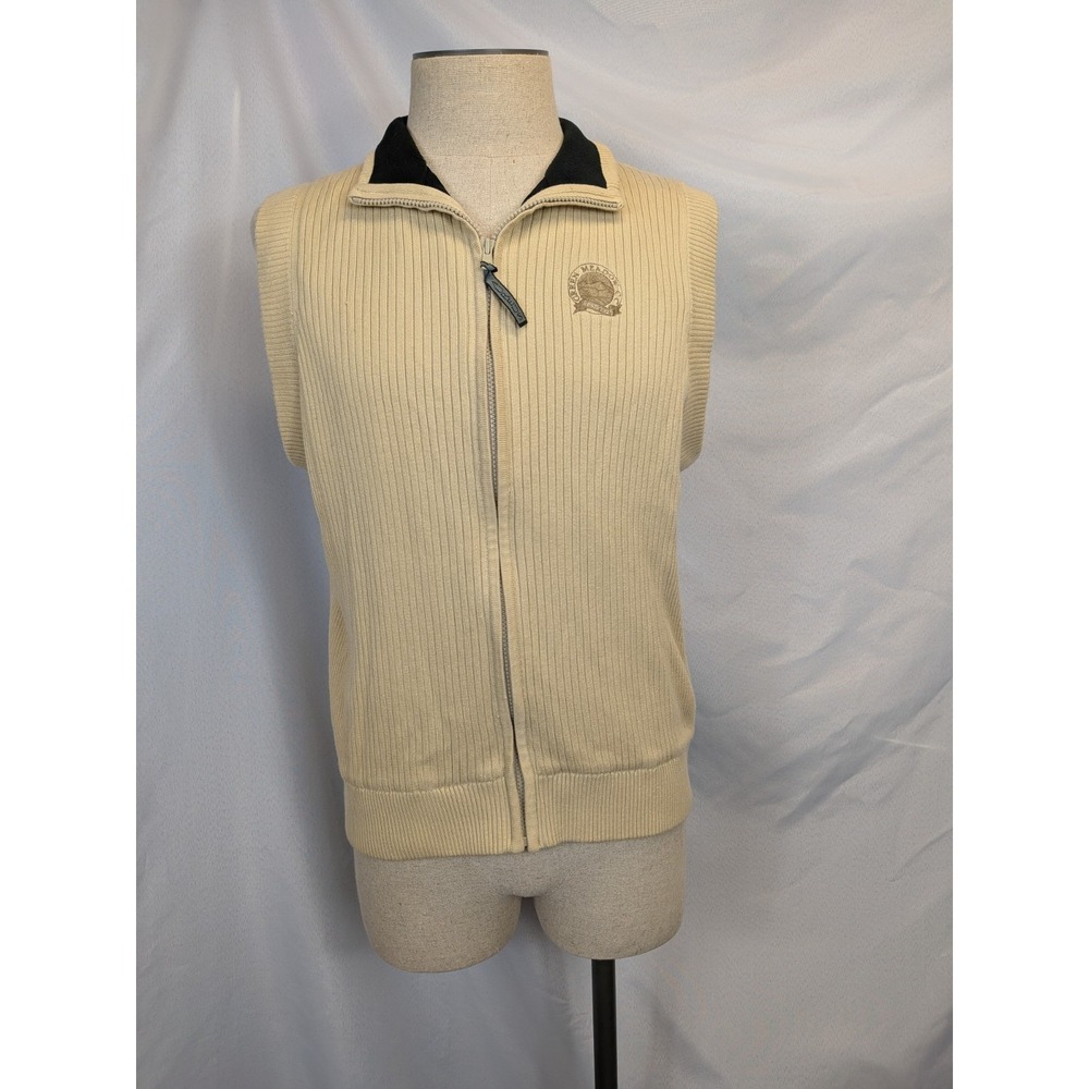 Aureus Golf Vest Men's XL Beige Full Zip Green Meadow CC Breeze Blocker Gorpcore